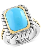 Effy Turquoise Statement Ring in 14k Gold Over Sterling Silver & Sterling Silver