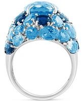 Effy Blue Topaz (18 ct. t.w.) & London Blue Topaz (3 ct. t.w.) Cluster Ring in Sterling Silver