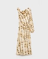 Mango Women's Polka-Dot Asymmetrical Dress