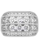 Grown With Love Men's Lab Grown Diamond Multirow Cluster Ring (5 ct. t.w.) in 10k White Gold