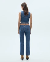 Mango Women's Contrast Details Bannack Jeans