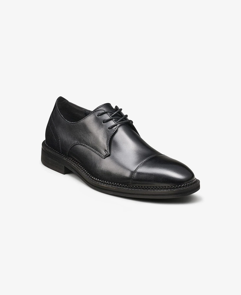 Karl Lagerfeld Paris Men's Leather Cap Toe Derby Lace-Up Shoe