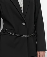 Dkny Women's Chain Belted One-Button Blazer