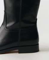 Mango Women's Buckles Leather Boots