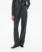 Mango Women's Marbled Wool Suit Pants