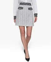 Karl Lagerfeld Paris Women's Two-Tone Tweed Skirt