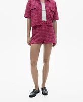 Mango Women's Mid-Rise Tweed Shorts