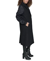 Karl Lagerfeld Paris Women's Double-Breasted Notch-Collar Coat