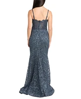 Morgan & Company Juniors' Glitter Lace Corset Gown