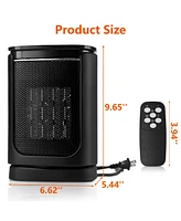 Sugift 1500W Electric Oscillation Table Space Heater ,Thermostat Portable Heater with 1-12h Timer and Remote for Office Home