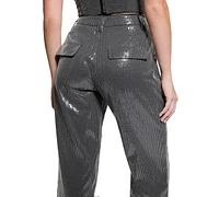 Guess Women's Cassia High-Rise Wide-Leg Sequins Pants
