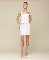 Avec Les Filles Women's Sweetheart Neckline Vest Top