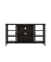 Slickblue Industrial Wine Bar Cabinet – Versatile Liquor Storage Sideboard with Wine Racks & Stemware Holder