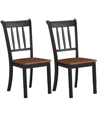 Sugift 2 Pieces Solid Whitesburg Spindle Back Wood Dining Chairs