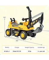 Hongge Kids Astm Certificated Powered Ride On Bulldozer with Front Digger Shovel