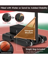 Sugift 4.25-10 Feet Adjustable Basketball Hoop System with 44 Inch Backboard-b