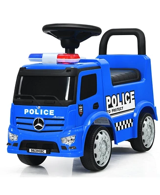 Sugift Mercedes Benz Kids Ride On Push Licensed Police Car-Blue