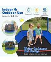 Sugift 7 Feet Kids Recreational Bounce Jumper Trampoline-Blue