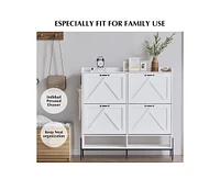gaomon Shoe Cabinet with 4 Flip Drawers,Freestanding Shoe Storage Cabinet Organizer for Entryway,Shoe Rack Cabinet,Dry and Wet Separation Shoe Organiz