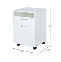 Slickblue White File Cabinet and Storage Cabinet for Office Organization, Stylish Design with Multiple Drawers and Shelves