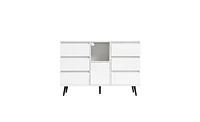 Slickblue White High Gloss Living Room Sideboard Storage Cabinet with Led Light Modern Elegance and Functionality