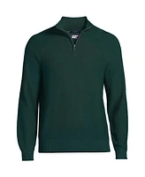 Lands' End Men's Long Sleeve Washable Merino Wool Quarter Zip Sweater