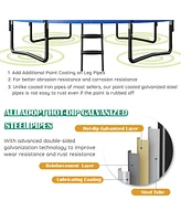 Gymax 12FT Recreational Trampoline w/ Basketball Hoop Safety Enclosure Net Ladder
