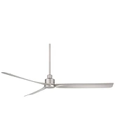 Casa Vieja 60" Sailplane Modern Industrial Indoor Outdoor Ceiling Fan 3 Blade Remote Control Silver Finish Blades Bedroom Patio Living Room Kitchen Po