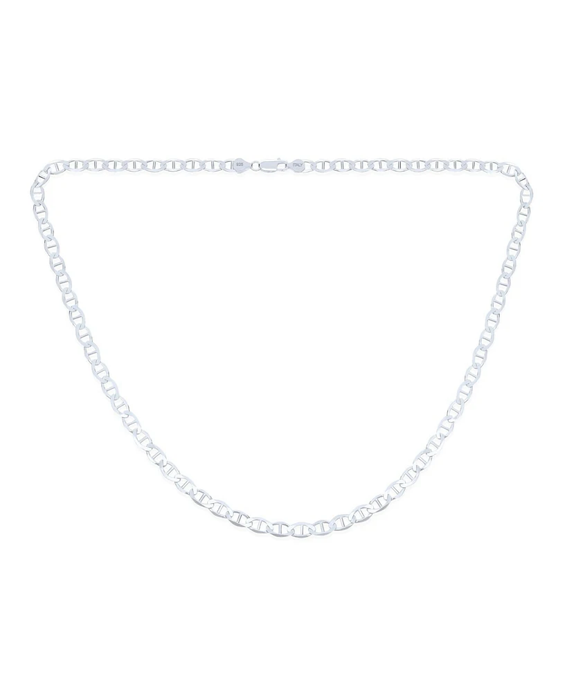 Bling Jewelry Mens Solid Heavy .925 Sterling Silver 9MM Marina Anchor Nautical Mariner Chain Link Necklace For Unisex Made Italy 24 Inch