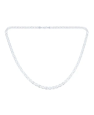 Bling Jewelry Mens Solid Heavy .925 Sterling Silver 9MM Marina Anchor Nautical Mariner Chain Link Necklace For Unisex Made Italy 24 Inch