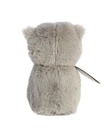 ebba Small Owlet Rattle Eco Eco-Friendly Baby Plush Toy Gray 6"