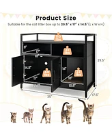 Gouun Hidden Cat Washroom with Double Doors and Scratch Cardboard