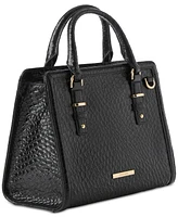 Brahmin Cami Black Hematite Small Leather Satchel