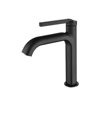 Mondawe Single Handle Bathroom Sink Faucet, Modern Bathroom Faucet with Sprayer Matte Black