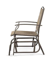 Gouun Steel Frame Garden Swing Single Glider Chair Rocking Seating