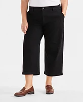 Style & Co Plus High Rise Wide-Leg Cropped Jeans, Exclusively at Macy's