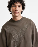 A|X Armani Exchange Men's Regular-Fit Eagle Logo Embroidered Sweatshirt