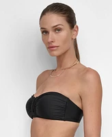 Dkny Women's Shirred U-Wire Bandeau Bikini Top