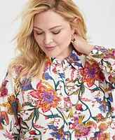 Jm Collection Plus Printed Button-Front Shirt, Exclusively at Macy's