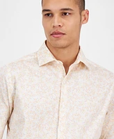 Bar Iii Men's Slim Fit Long Sleeve Button-Front Boboli Floral Print Shirt, Exclusively at Macy's