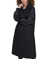 Karl Lagerfeld Paris Women's Double-Breasted Notch-Collar Coat