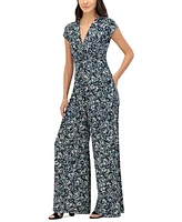 Vince Camuto Women's Printed Twist-Front Wide-Leg Jumpsuit