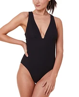 Women's Mykonos Deep Plunge V-Neck One-Piece Swimsuit