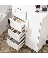 Sugift 4 Drawers Bathroom Storage Cabinet, White