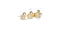 gaomon Bathroom Vanity Light Fixtures Over Mirror,3 Light Modern Crystal Wall Lighting with Square Shade