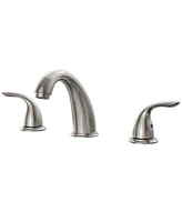 Lovmor 2-Handles Brushed Nickel Bathroom Faucet with Pop-Up Drain and Water Supply Lines