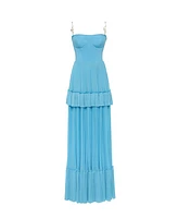 Milla Womens Spaghetti Strap Pleated Maxi Dress