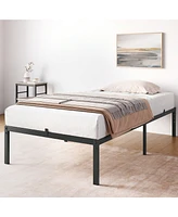 gaomon 14 Inch Twin Bed Frame Metal Platform, Twin Bed Frame With Ample Storage, No Box Spring Needed And Steel Slat Support