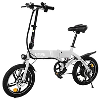 GoPowerBike GoHype Electric Bike | Slim Folding Design | 16" Tires | 20 mph Top Speed - 20 Mile Range | 3 Pedal Assist Modes | Class 1 and 2 eBike