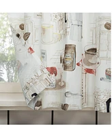 No. 918 Brew Coffee Shop Semi-Sheer Rod Pocket Kitchen Curtain Valance and Tiers Set